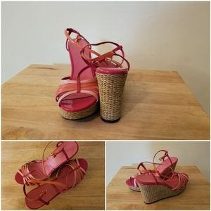 Multi-link strappy Christan Siriano wedge Sandal